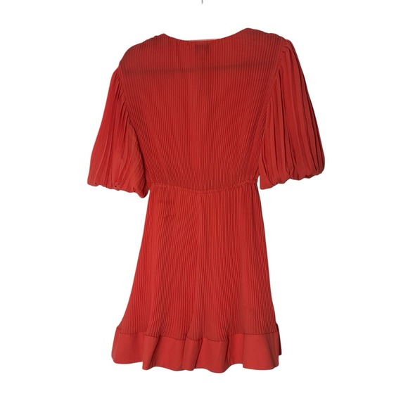 New Milly Dress Women's Size 6 Short-Sleeve Pleated Mini Elastic Waist $395 - Picture 3 of 11